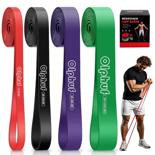Resistance Bands for Working Out,4-Level Elastic Pull Up Assistance Bands Set for Men & Women,Exercise Bands for Full-Body Training, Fitness, Physical Therapy, Stretch Workout Bands at Home, Gym - size: 4set