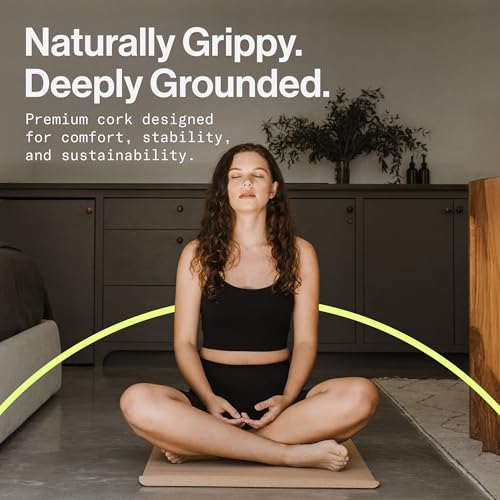 Ananday Premium Cork Yoga Mat - Sustainable, Non-Toxic & PVC-Free, Non-Slip, Perfect for Hot Yoga, Pilates & Exercise - Cushioned for Superior Comfort & Support