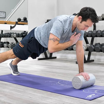OPTP Silver AXIS Moderately Firm Foam Roller – Round, Silver, 12" x 6" | Moderate density for sports medicine, physical therapy, Pilates, yoga, trigger point myofascial release, Heat-molded EPP foam - size: 12" x 6" Round