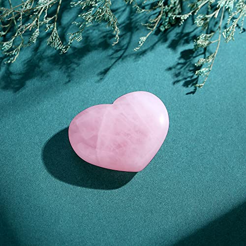 QINJIEJIE 1.8" Rose Quartz Heart Stone Healing Crystals Love Stones Decor - color: Z - 1.8" Large - Rose Quartz Heart