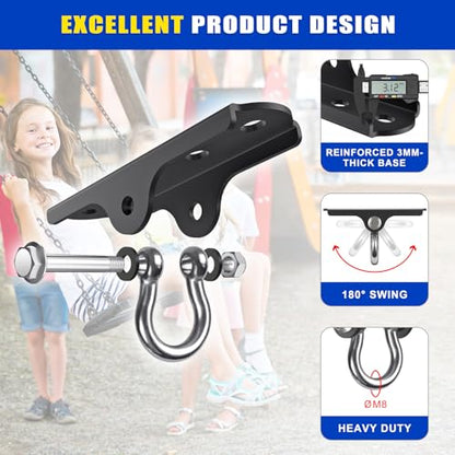 Dolibest Heavy Duty Swing Hanger, Ceiling Mount Swing Hook,One-Piece Design Base, Swing Set Hardware for Punching Bag, Boxing, Hammock Chair, Yoga Swing, Porch Swing, Swing Seat (180° Rotation) - color: C: 180° Swing Swing Hanger With Carabiner