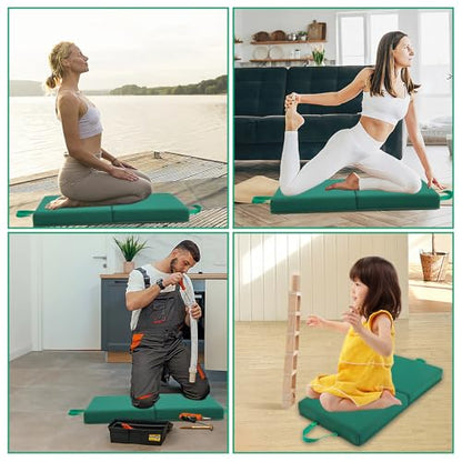 Kneeling Pad, Soft Foam Cushion for Knee Support, Water Resistant, Gardening, Baby Bath, Workout Supplies, Lightweight(Green) - color: Green