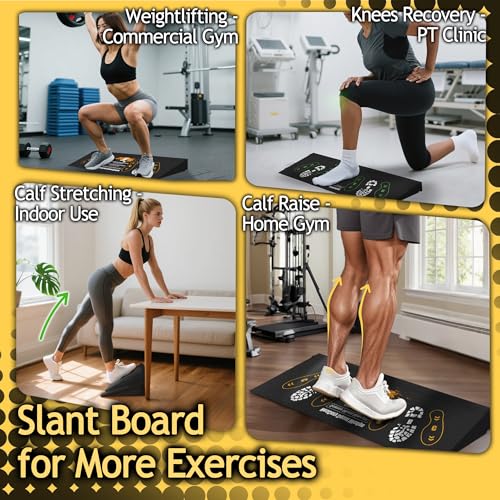 Squat Wedge Height-Adjustable Slant Board: 2Pcs Wide Wedges for Weightlifting Leg Glute Workout Improve Strength and Mobility for Gym Home - size: Large*2+Small*2