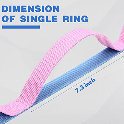 Leyndo 2 Pcs Stretching Strap with 10 Loops -yoga Strap for Physical Therapy, Non-elastic Exercise Straps for Home Workout, Pilates, Exercise, Dance, Gymnastics