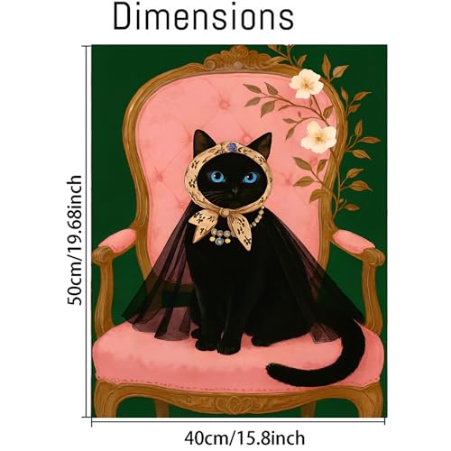 cupmod Black Cat Paint by Numbers for Adults,Funny Cat Adults' Paint-by-Number Kits,DIY Acrylic Painting by Number on Canvas Unframed,Easy Adult Paint by Numbers for Decor 16x20inch - color: MT22471