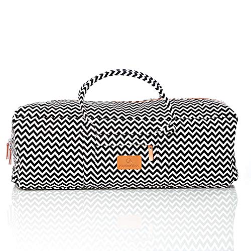 #DoYourYoga Full-Zip Extra Large Yoga Mat Tote Bag with Multi-Functional Storage Pockets for Sports Gym Pilates »Ghanpati« - color: Black&White