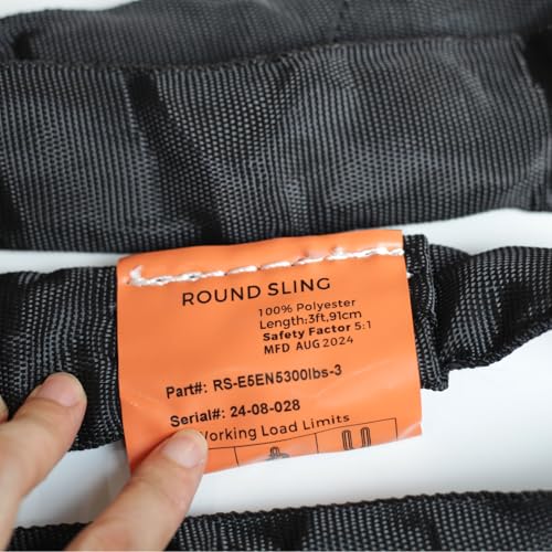 Endless Round Slings for Aerial Lyra Hoop Rig, Aerial Silks Handing Polyester Lifting Sling Spanset, Heavy Duty Polyester Capacity 5300 Lbs Vertical Capacity (Black, 3 FT) - color: Black, size: 3 ft