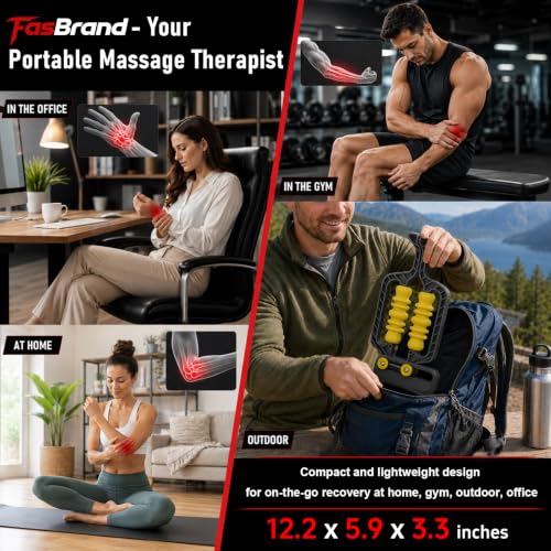Adaptive Arm Massage Roller with Spring Base for Forearm & Tennis Elbow - color: Black