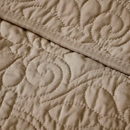 Madison Park Damask Quilting Design Throw Blanket, 60"x70" - color: Khaki, size: 60"x70"