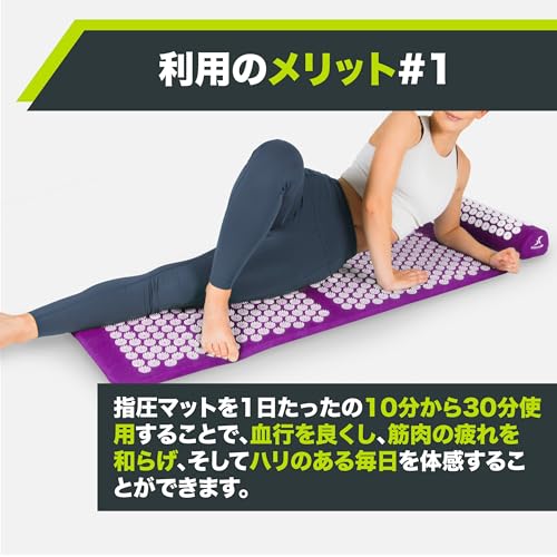 ProsourceFit Acupressure Mat and Pillow Set for Back/Neck Pain Relief and Muscle Relaxation, XL - Purpule/White - color: Purpule/White, size: XL