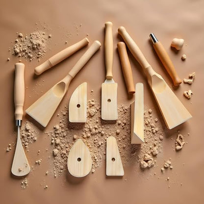 5 Pcs Wooden Pottery Clay Ribs Ceramic Potter Rib Ceramic Clay Sculpting Scrapers Tools Pottery Shaping Trimming Tools Ceramic Pottery Tools