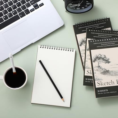 Jexine 20 Pcs Sketch Book Bulk 5.5"x8.5" Top Spiral Bound,Tree | 30 Sheet Each 100gsm Drawing Paper, Sketch Pads for Painting, Artist Sketchbooks Bulk, Art Paper for Students - style: Tree