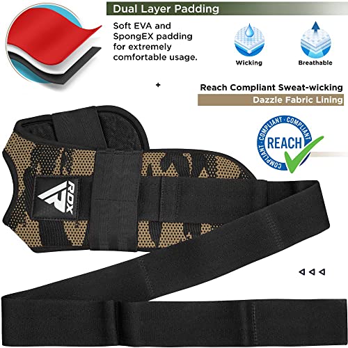 RDX Yoga Stretching Strap, Ankle Ligament Stretcher Belt with Loops Ligament Stretch Band, Fitness Leg Stretcher for Plantar Fasciitis, Foot Stretch Assist for Hamstring, Flexibility Exercise - color: Camo Peach