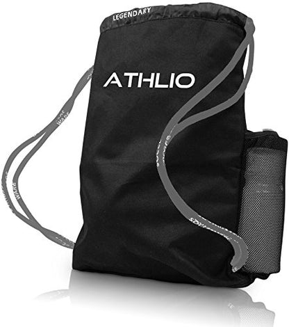 Soccerware Legendary Drawstring Gym Bag - Waterproof | For Sports & Workout Gear | XL Capacity | Heavy-Duty Sackpack Backpack - color: Graphite