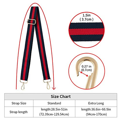 ZOOEASS Wide Shoulder Strap Adjustable Replacement Belt Crossbody Canvas Bag Handbag - color: Black, size: EXTRA LONG:66.9"(170cm)Wide:1.4"(3.5cm)