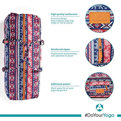 #DoYourYoga Full-Zip Extra Large Yoga Mat Tote Bag with Multi-Functional Storage Pockets for Sports Gym Pilates »Ghanpati« - color: Indian Elephant