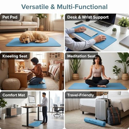 Mini Small Yoga Mat 23.6×15.7in 5mm Thin Portable Non-Slip Knee Pad