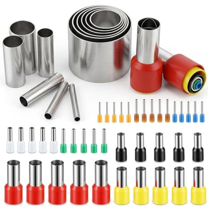 Quilax 52 Pcs Stainless Steel Polymer Clay Cutters, Multi-Size Round Circle Cutters for Pottery, Earring Jewelry Making, DIY Crafts and Clay Sculpting Tools