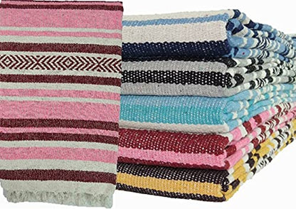 Kakaos Handmade Traditional Extra Heavy Yoga Blanket (Dark Pink/Burgundy) - color: Dark Pink / Burgundy
