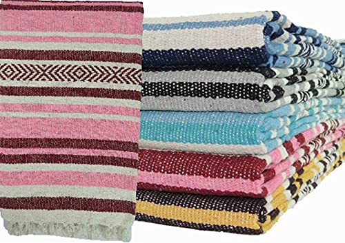 Kakaos Handmade Traditional Extra Heavy Yoga Blanket (Dark Pink/Burgundy) - color: Dark Pink / Burgundy