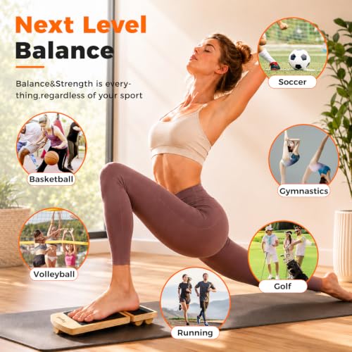 Adjustable Balance Board for Ankle Strengthening & Stability - color: Black