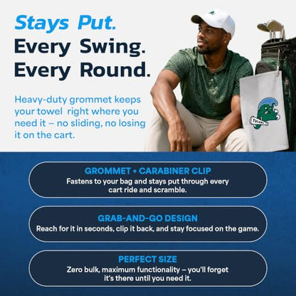 Sport Your Gear Coastal Carolina Chanticleers Golf Bag Towel - Officially Licensed - Athletic Logo - Ultra-Absorbent, Grommet Attachment, Keeps Clubs & Hands Dry - color: Coastal Carolina