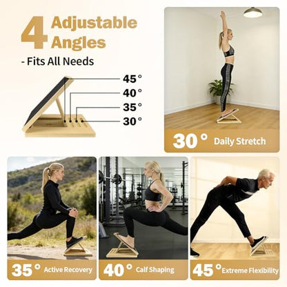 Slant Board for Calf Stretching and Exercise with Training Poster