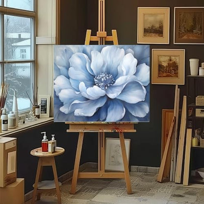 Natuyalo Paint by Numbers for Adults - DIY Adult Paint by Number Kits Painting on Canvas Blue Flower Painting by Numbers for Beginners, Art Craft Kits for Adults (16x20 Inch) - color: ART-05