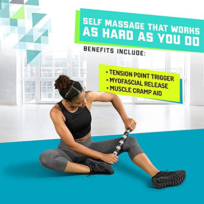 Elite Massage Roller Stick Targets Sore, Tight Leg Muscles to Prevent Cramps and Release Tension. It's Sturdy, Lightweight, Smooth Rolling and Thankfully This Lifesaver has Comfortable Handles.Silver - color: Silver