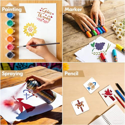 72 Pcs Christian Cross Stencils for Painting Set, Reusable Religious Jesus God Painting Templates - Christ Stencil Crafts Drawing Templates for DIY Scrapbook, Home Wall Murals, Canvas Wood Signs - style: Christian