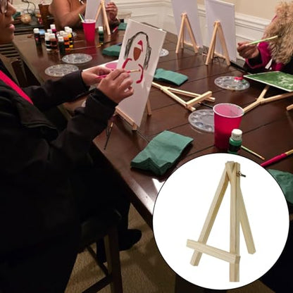 4 Pcs Tabletop Easel,Easel for Painting 7.48 Inch Wooden Painting Stand for Art,and Crafts,Portable Canvas Photo Picture Sign Holder for Kids and Adults - size: 7.48"x4.33"/19x11 cm(LW)