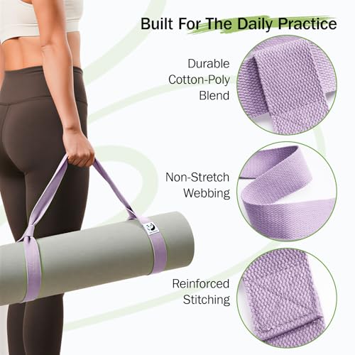 Slim Panda Yoga Mat Straps for Carrying, Adjustable Yoga Mat Carrier Sling Fits All Mats(Mat Not Included) - color: Light Gray, size: 72 inches