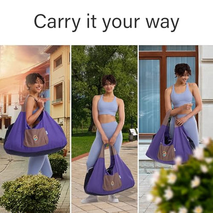 JoYnWell Yoga Bags and Carriers Fits All Your Stuff, Extra Large Yoga Mat Bag Full Zip Yoga Mat Bag with 3 Zipper pockets - color: Raisin-Purple