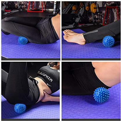 PGYUD Spiky Massage Balls 4 Pack, Trigger Point & Plantar Fasciitis Relief, Deep Tissue Roller for Feet, Back, and Muscles (Green, Pink, Purple, Blue) - color: （green， Pink， Purple，blue）-4 Pack