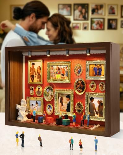 Memory Museum Kit Mini Picture Frame Shadow Box 9×13×3.3", Romantic for Her, Warm Pet Memorial, Personalized Gift for Woman, Wedding, Birthday, Mother, Graduation, Christmas