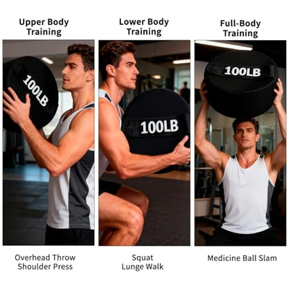 Adjustable Sandbag for Weight Training：100 LB Heavy Duty Sand Bags for Fitness & Workout, Gym & Home Exercise Equipment for Men or Women (Sand Not Included)