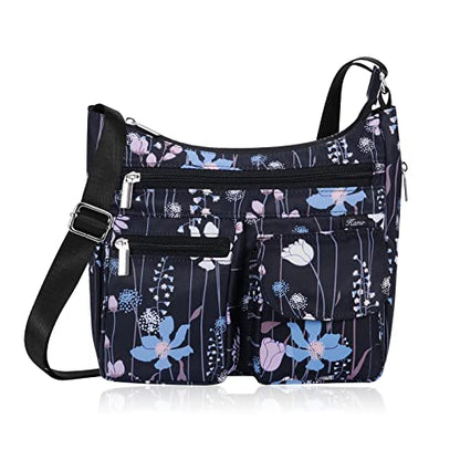 Kamo Crossbody for Women - Multi-pocket Shoulder Lightweight Messenger Casual Printed Purse Handbag Travel Bag - color: A#3