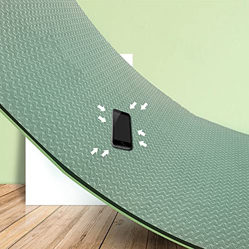 Yoga Mat 1/3" (8mm) Thick Non-Slip, Women Men Fitness & Exercise Mat, 72"Lx24"W Eco-Friendly TPE Workout Mat with Carrying Strap for Yoga, Pilates, Home Gym, Floor Exercises - color: Atrovirens