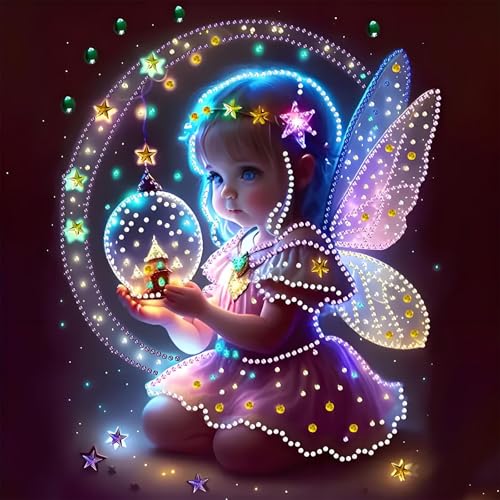 Shouruihua Diamond Painting Kits for Adults, Cute Angel Diamond Art Kits | Gem Art, Diamond Dotz Kits, Diamond Dots, Wall Art, Adult Crafts, Full Round Drill Diamond Painting Kits, 11.8x11.8 in - color: Cute Angel