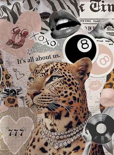 BAWKENTON Girly Diamond Art Kits for Adults Diamond Painting Kit for Adults | Coquette Cheetah Girlly Modern 5D Diamond Dots Gem Art Crafts with Tools, Round Full Drill Crafts for Home Wall Decor-12X16in - color: DP02916, size: Round diamond painting