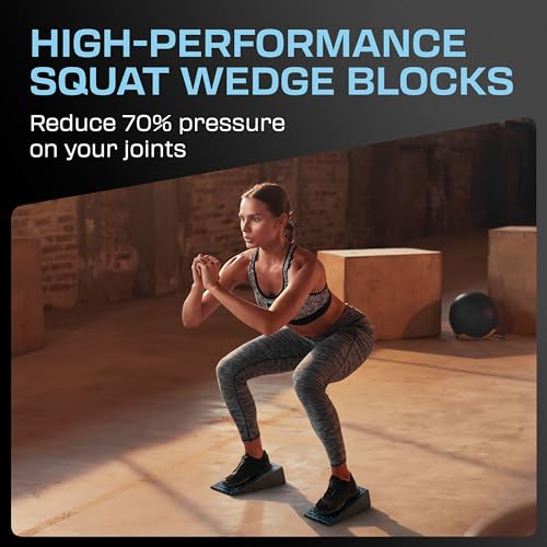 Flexelent Heel Elevated Squat Wedge Block Pair, 17° Angle, Bag Included - color: Light Blue Sky
