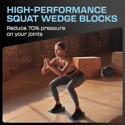 Flexelent Heel Elevated Squat Wedge Block Pair, 17° Angle, Bag Included - color: Light Blue Sky