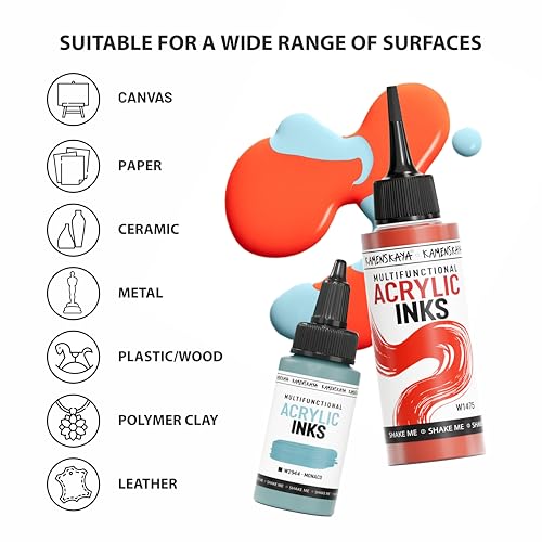 Acrylic Inks for Artists - 'Deep Lake' Acrylic Ink, 3.38 Fl Oz (100 ml) | Highly Concentrated, Multifunctional Liquid Acrylic Paint - color: Deep Lake