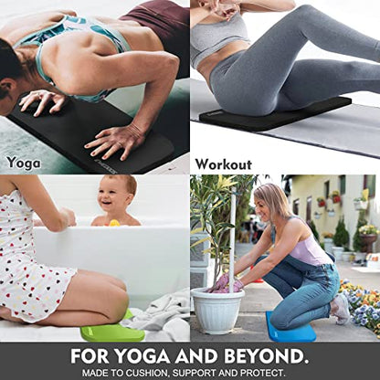 Ewedoos Yoga Knee Pad Cushion - Non-Slip Mat for Floor Exercises - Yoga Mat Accessory - color: Black