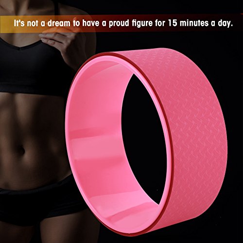 Yoga Wheel，Yoga Stretch Bend Balance Wheel Circle for Health Fitness Slimming Exercise,Back Wheel, Pink (粉色)