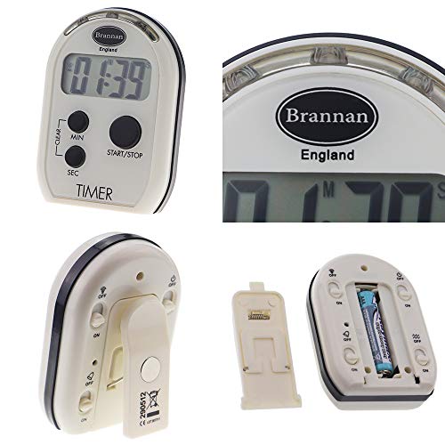Brannan Visual Timer Multi Function with Vibrating Audible and Flashing Alarm - Seniors Countdown Timer Ideal for The Visually and Hearing Impaired
