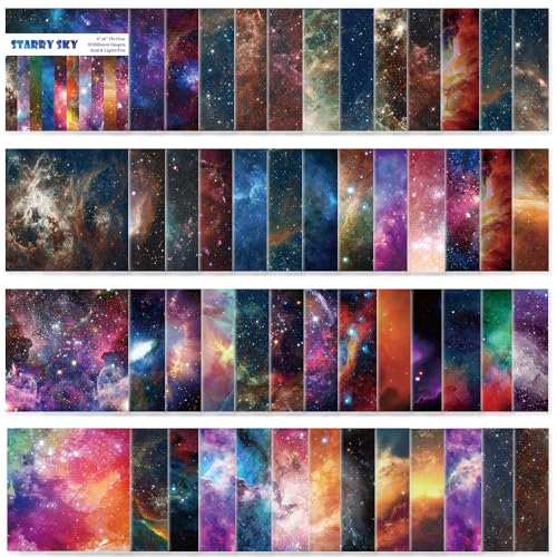 Origami Paper 50 Sheets, 6-Inch Square Double Sided Colored Craft Paper | 70GSM colorful paper,50 Vivid Pattern Origami Kit,DIY Hand Crafts,Arts Creativity,Easy to Fold,No-Fading.Galaxy - color: 50 sheets-galaxy