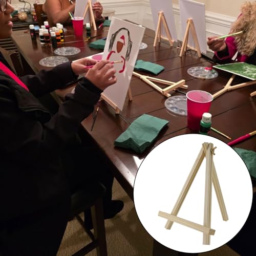 4 Pcs Tabletop Easel,Easel for Painting 9.45 Inch Wooden Painting Stand for Art,and Crafts,Portable Canvas Photo Picture Sign Holder for Kids and Adults - size: 9.45"x7.09"/24x18 cm(LW)