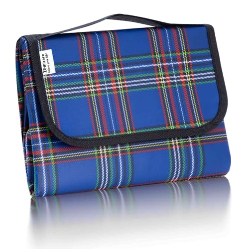 Beach Picnic Blanket, Sandproof Waterproof Camping Blankets Large, Outdoor Sandfree Foldable Mat 55x40in, Oversized Packable Family Mats for Hiking, Camping, Park, Travel, Grass Concert-Blue - color: Blue