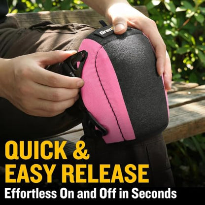 GRENPRO Gardening Knee Pads, Water-Resistant, Quick Buckles, Unisex, Pink - color: Pink